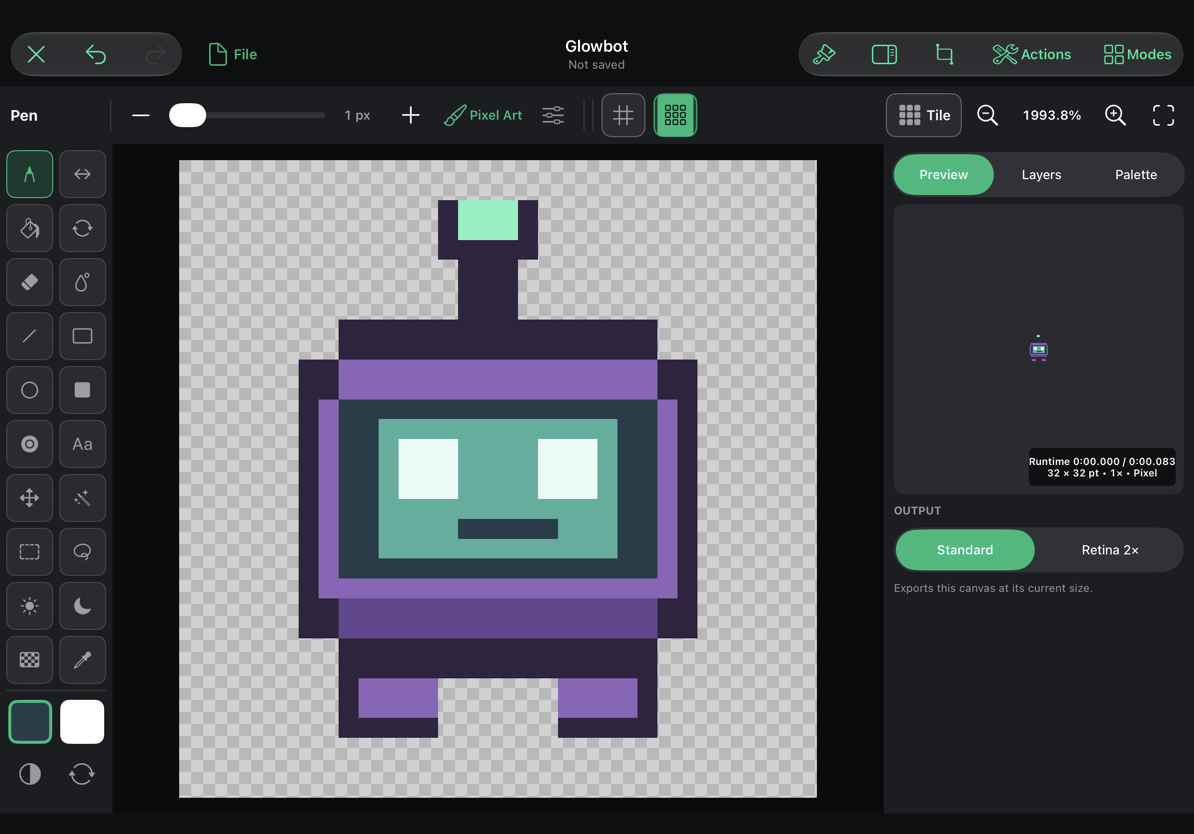 Glowbot with its face added