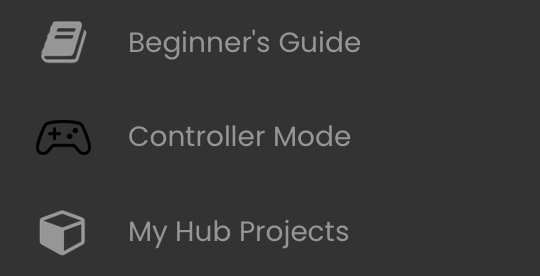 The main hyperPad menu in dark mode, showing Controller Mode.
