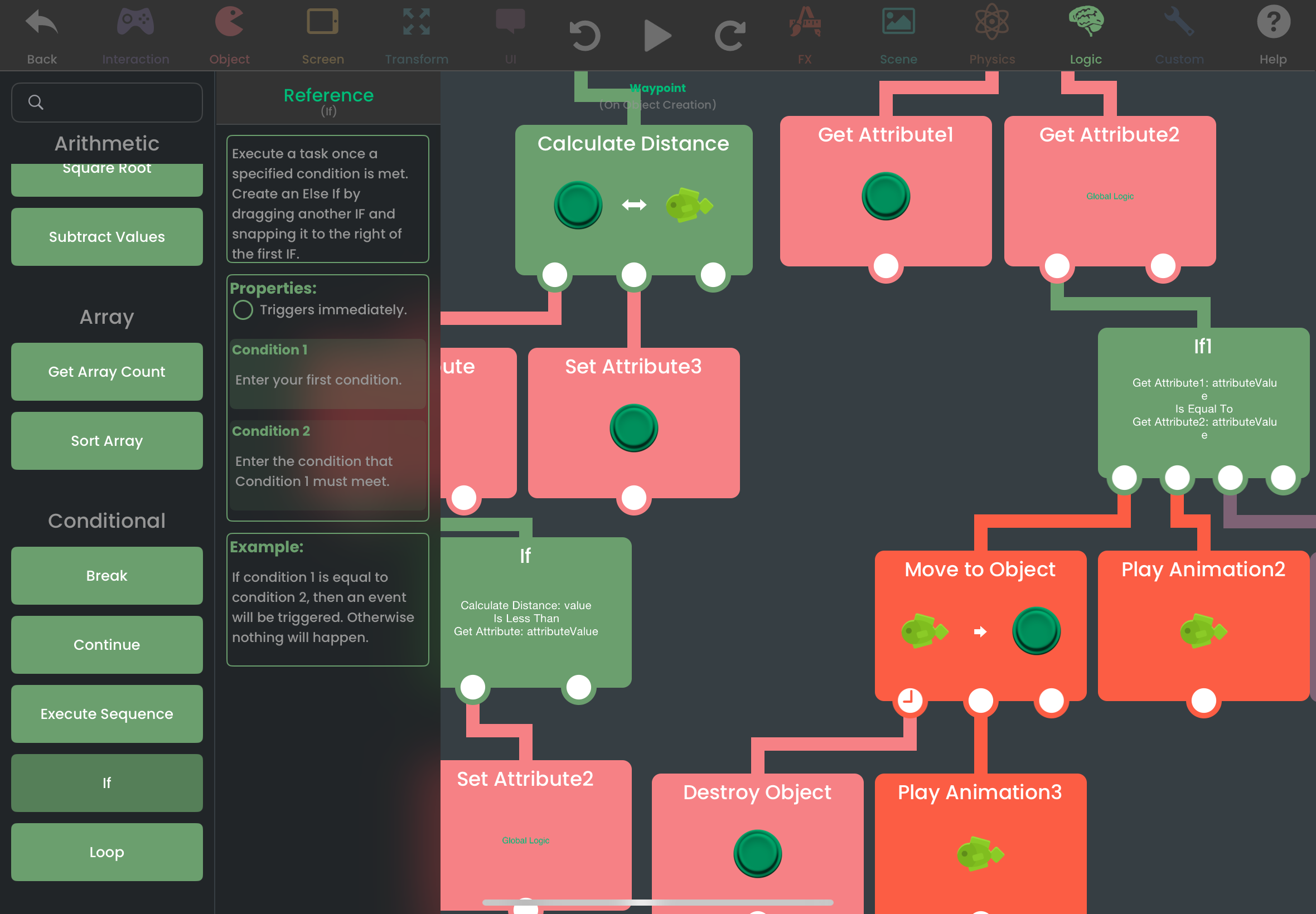 Visual coding with Behaviors in hyperPad on iPad