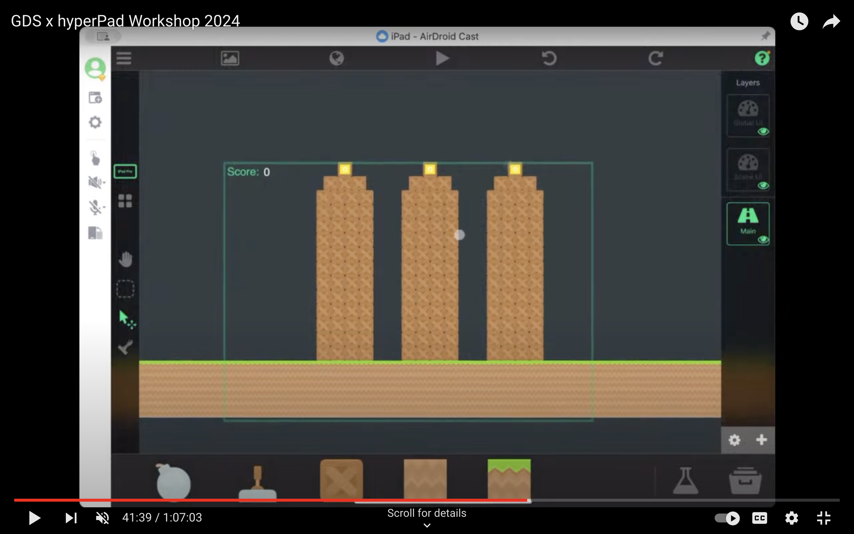 Snapshot from the Making Angry Birds live stream