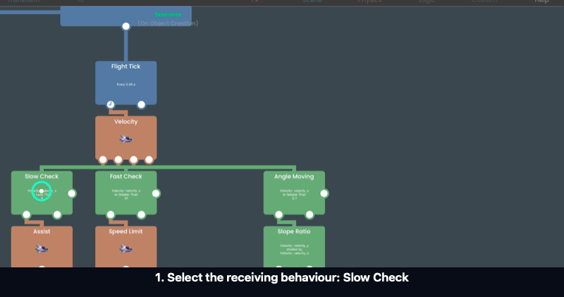 Recorded editor gesture: dragging Velocity into Slow Check
