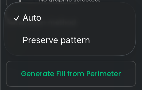 Generation method menu with Auto and Preserve pattern.