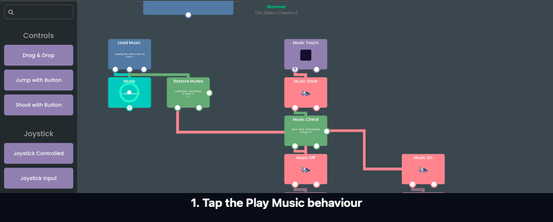 Selecting the music track in the real editor