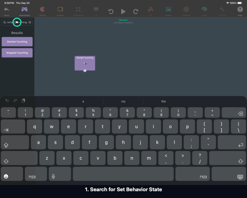 Adding Set Behavior State and connecting the first behaviour’s output to it